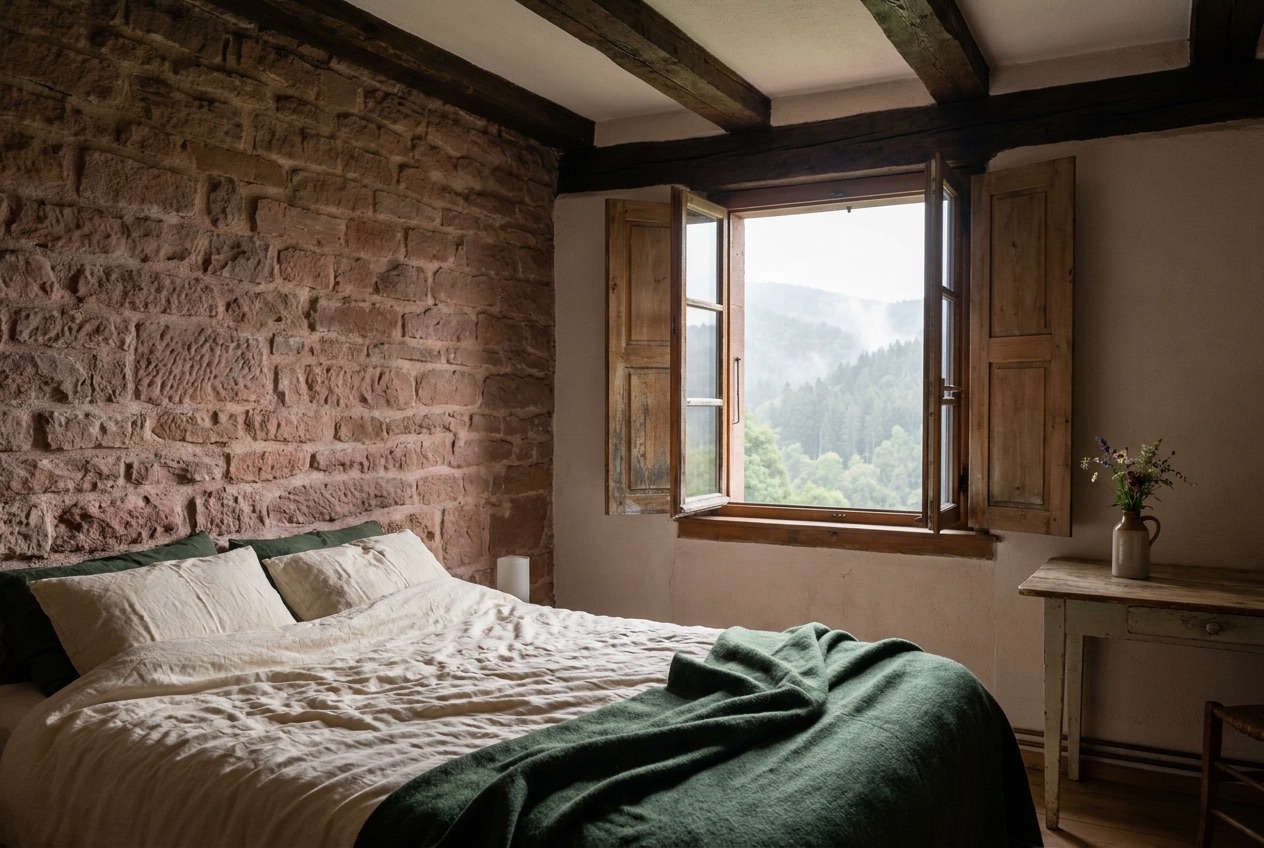 Chambre d’hôtes au petit matin