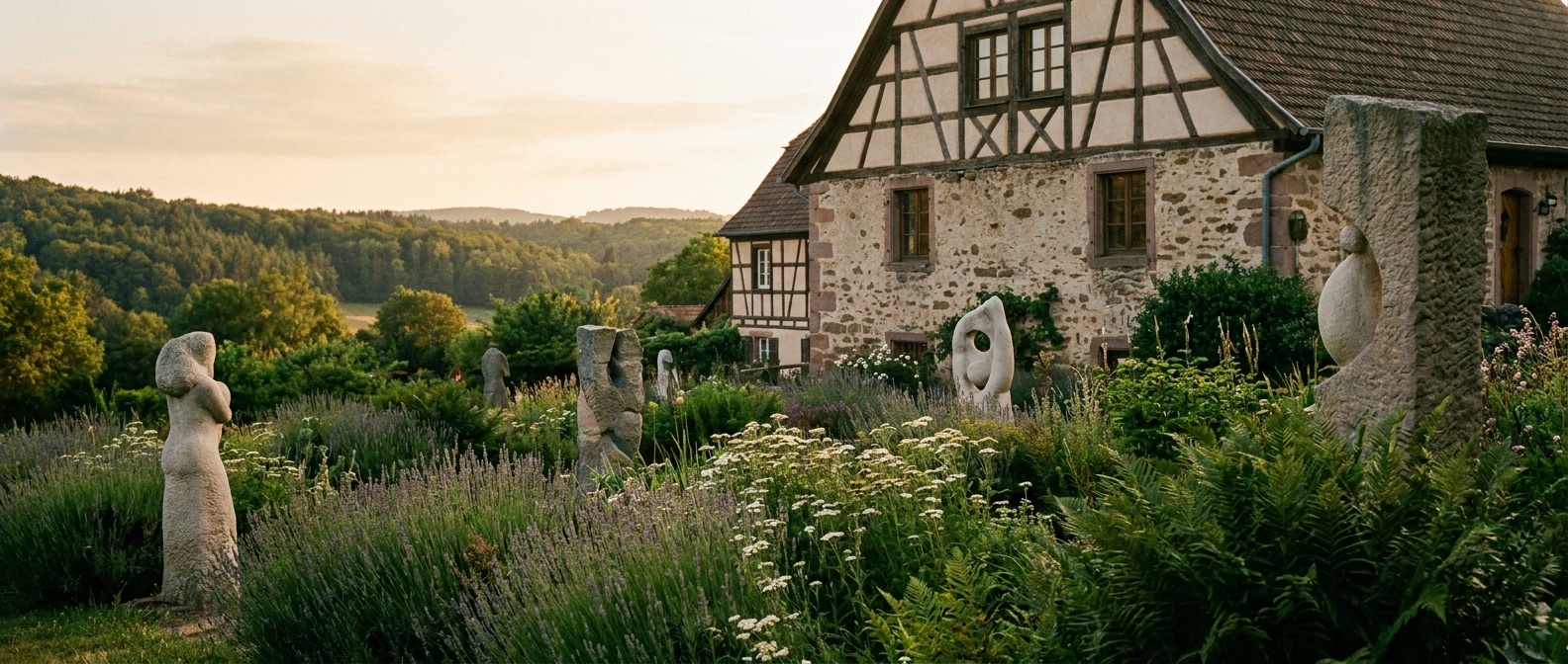 Le jardin de sculptures en été